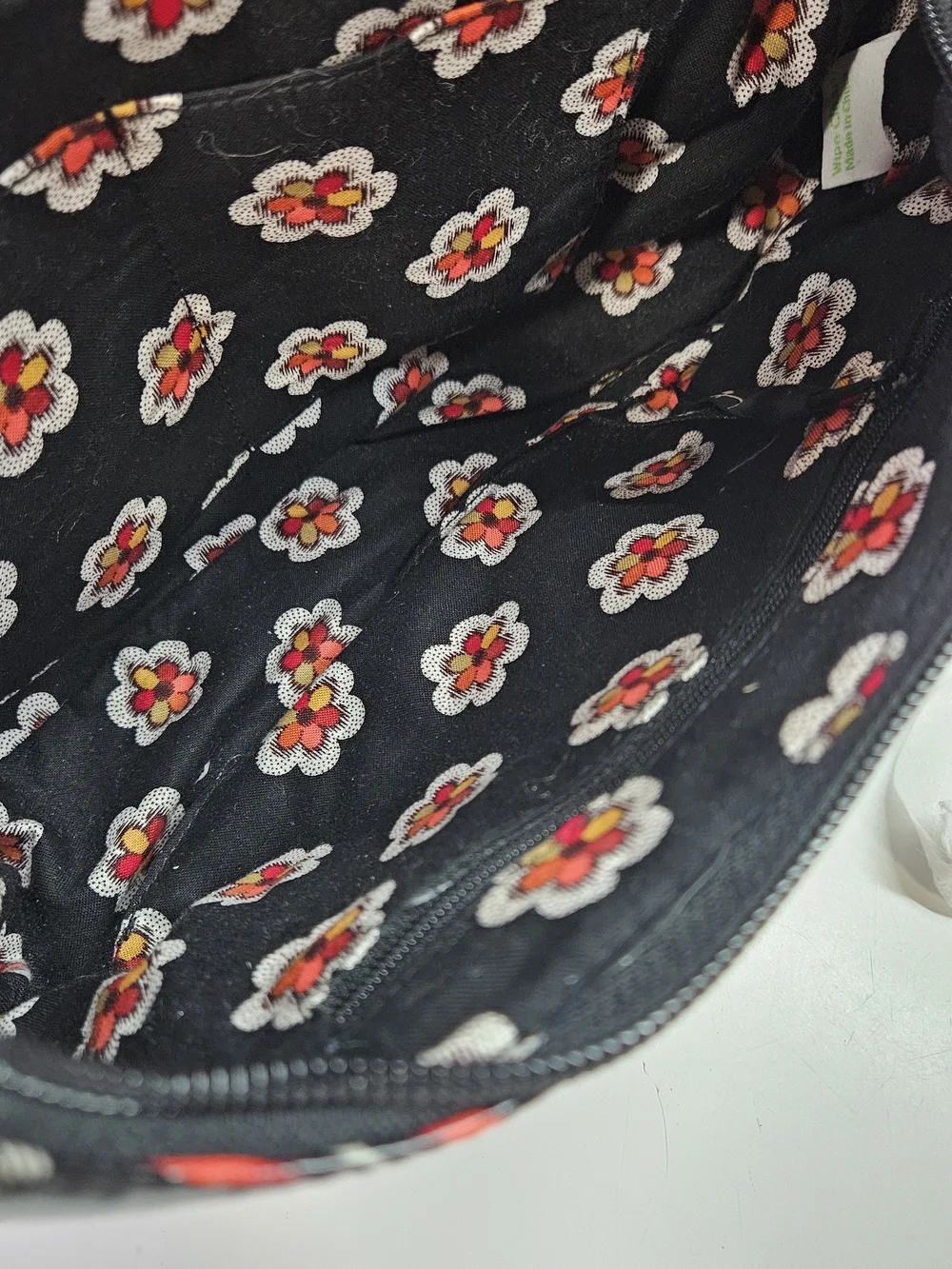 Vera Bradley Frill Pirouette Black Red Bow Shoulder Tote Handbag Purse